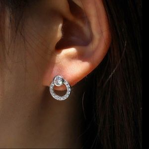 3 FOR $24 925 CZ Diamond Eternity Hoop Earrings